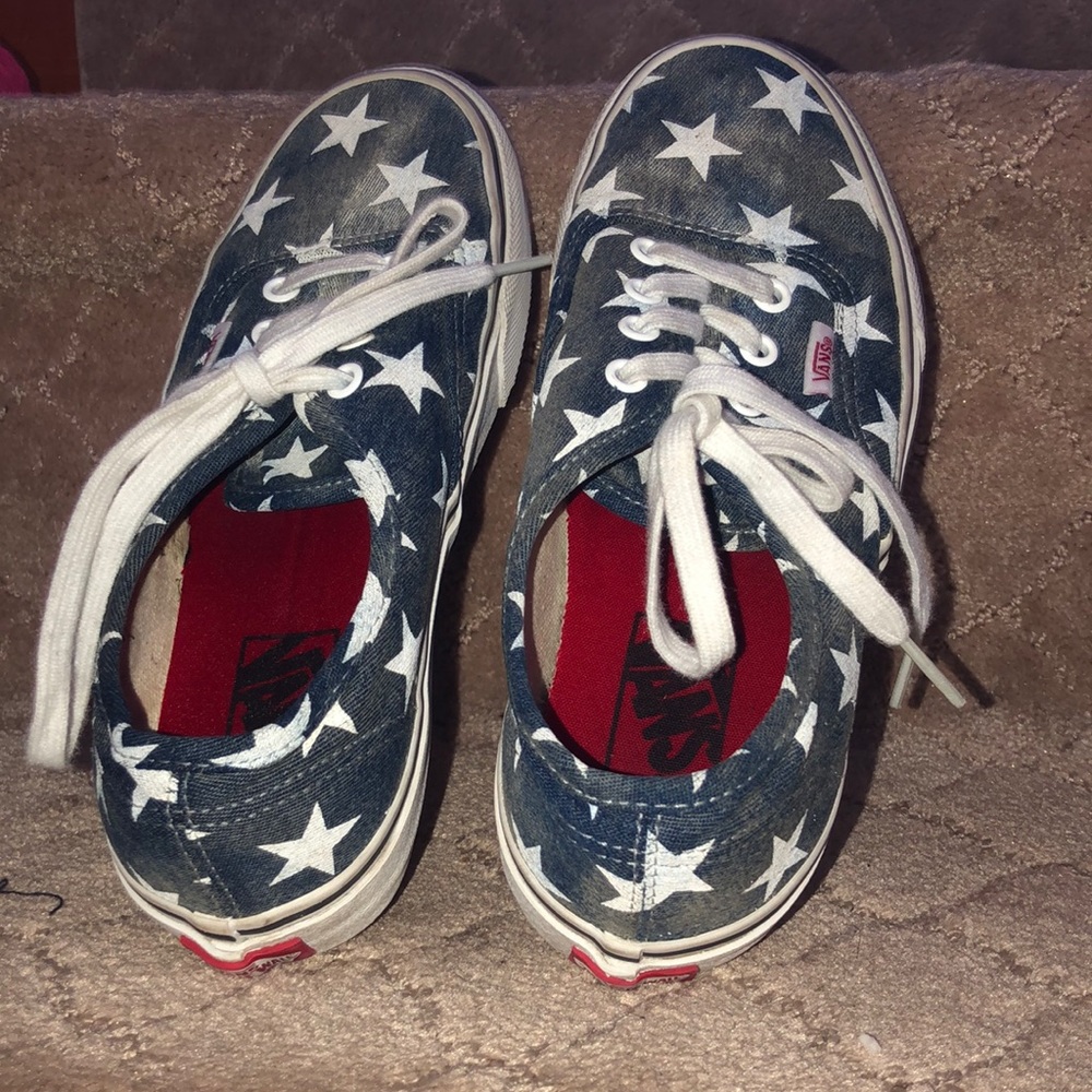 Star Print Denim Vans